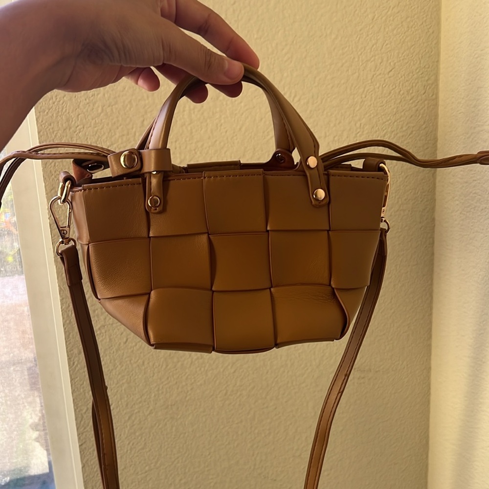Woven small brown bag